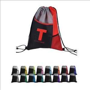 Tri-Color Mesh Drawstring Backpack